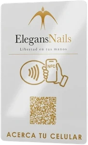 Tarjetas Pro de ejemplo (ElegansNails y Tortas Ahogadas Chachis): cada diseño se personaliza con tu marca