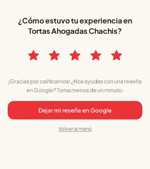Pantalla real: después de calificar, botón para dejar la reseña en Google